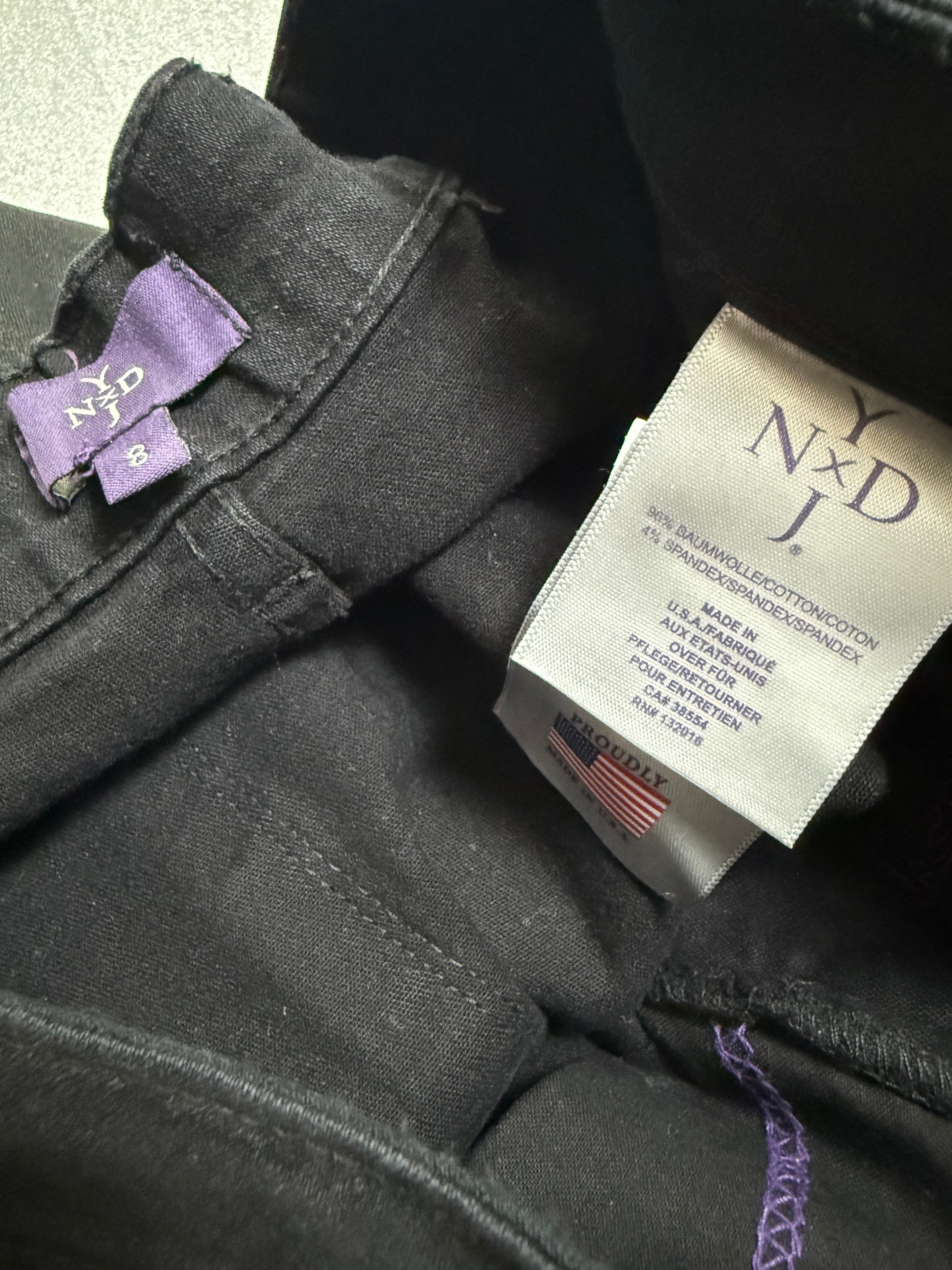 NYJD 96% Cotton 4% Spandex Size 8 Black Metallic Skinny Jeans