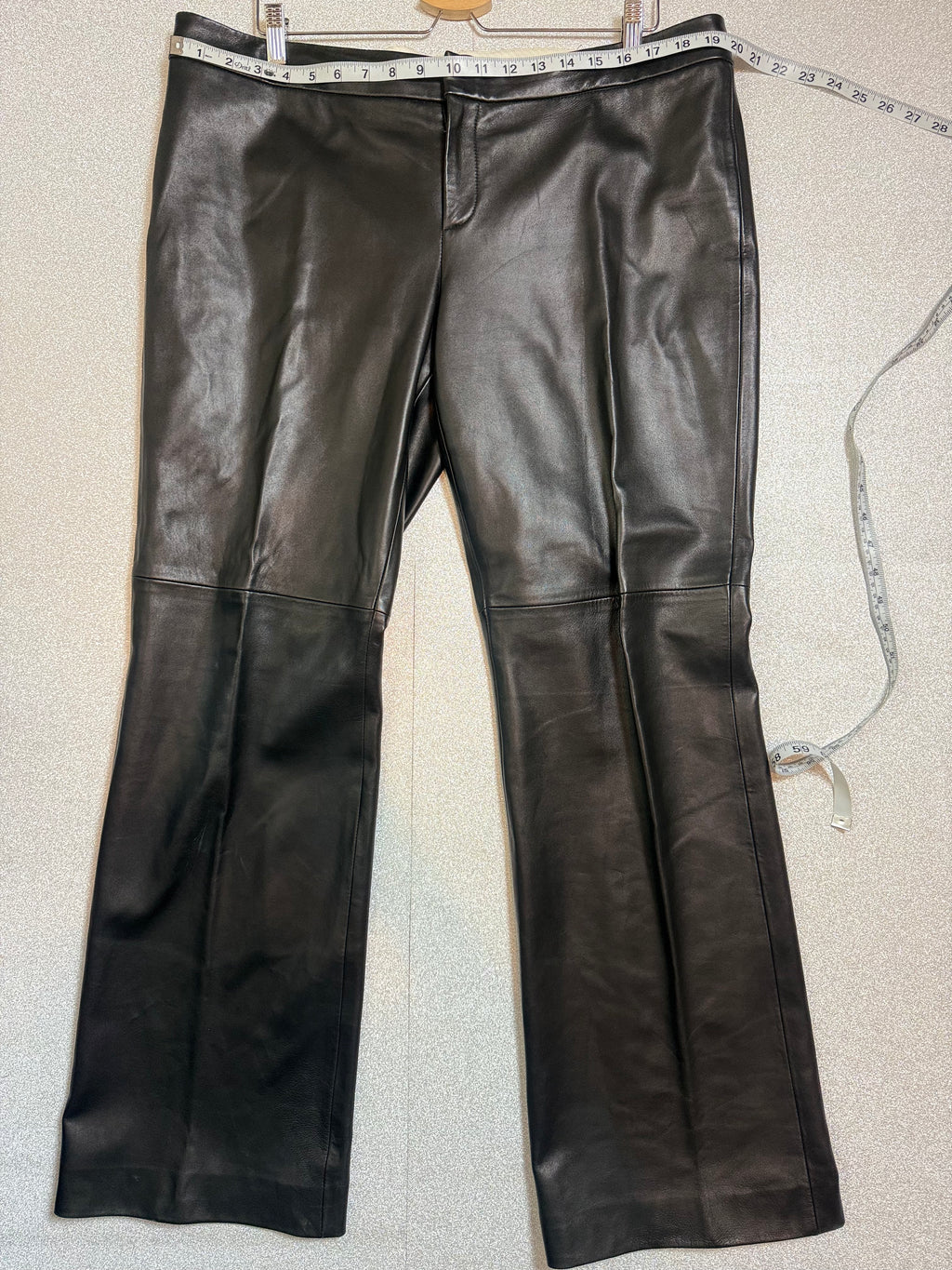 Dana Buchman 100% Leather Size 16 Black Flare Pants