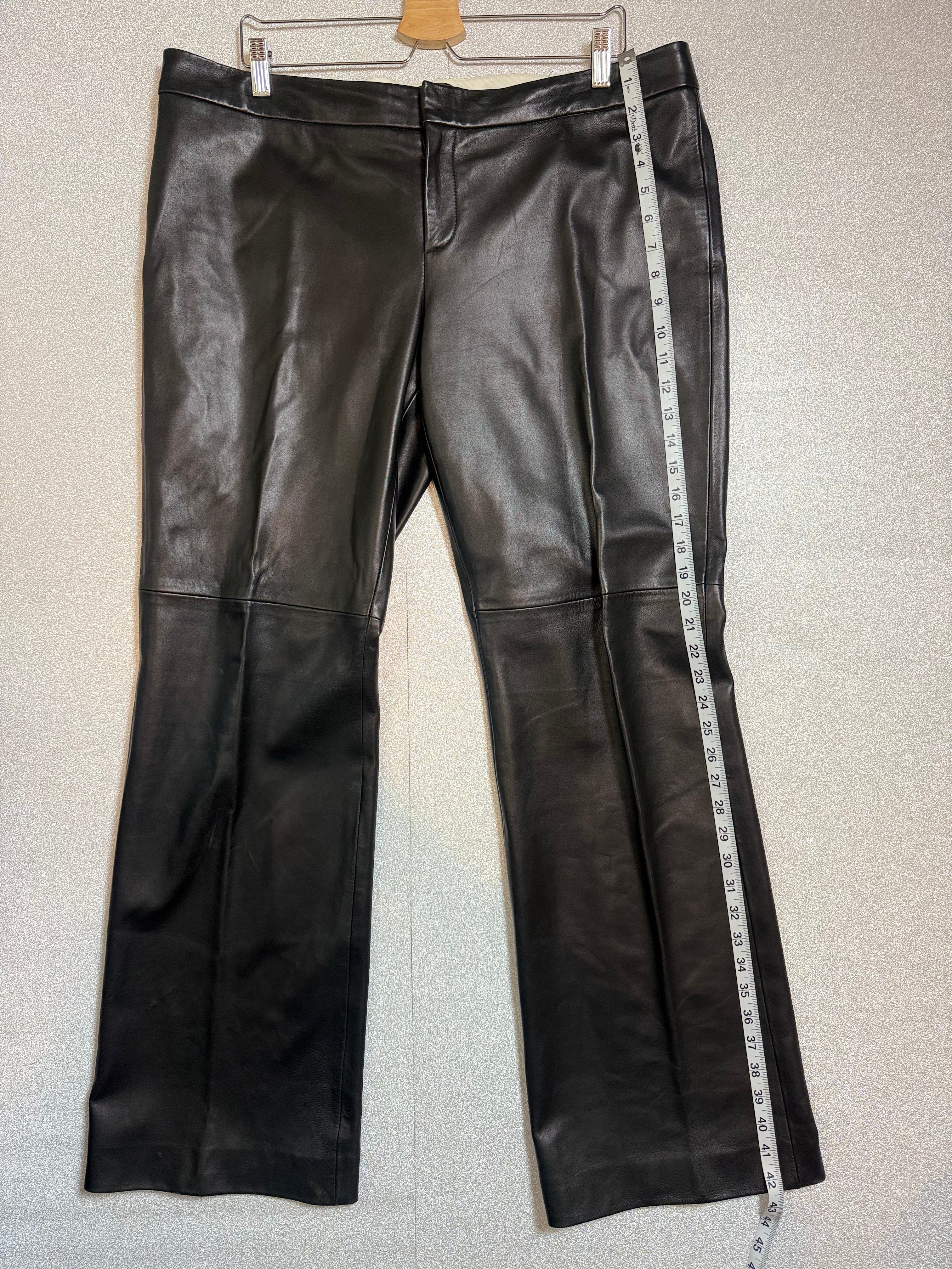 Dana Buchman 100% Leather Size 16 Black Flare Pants