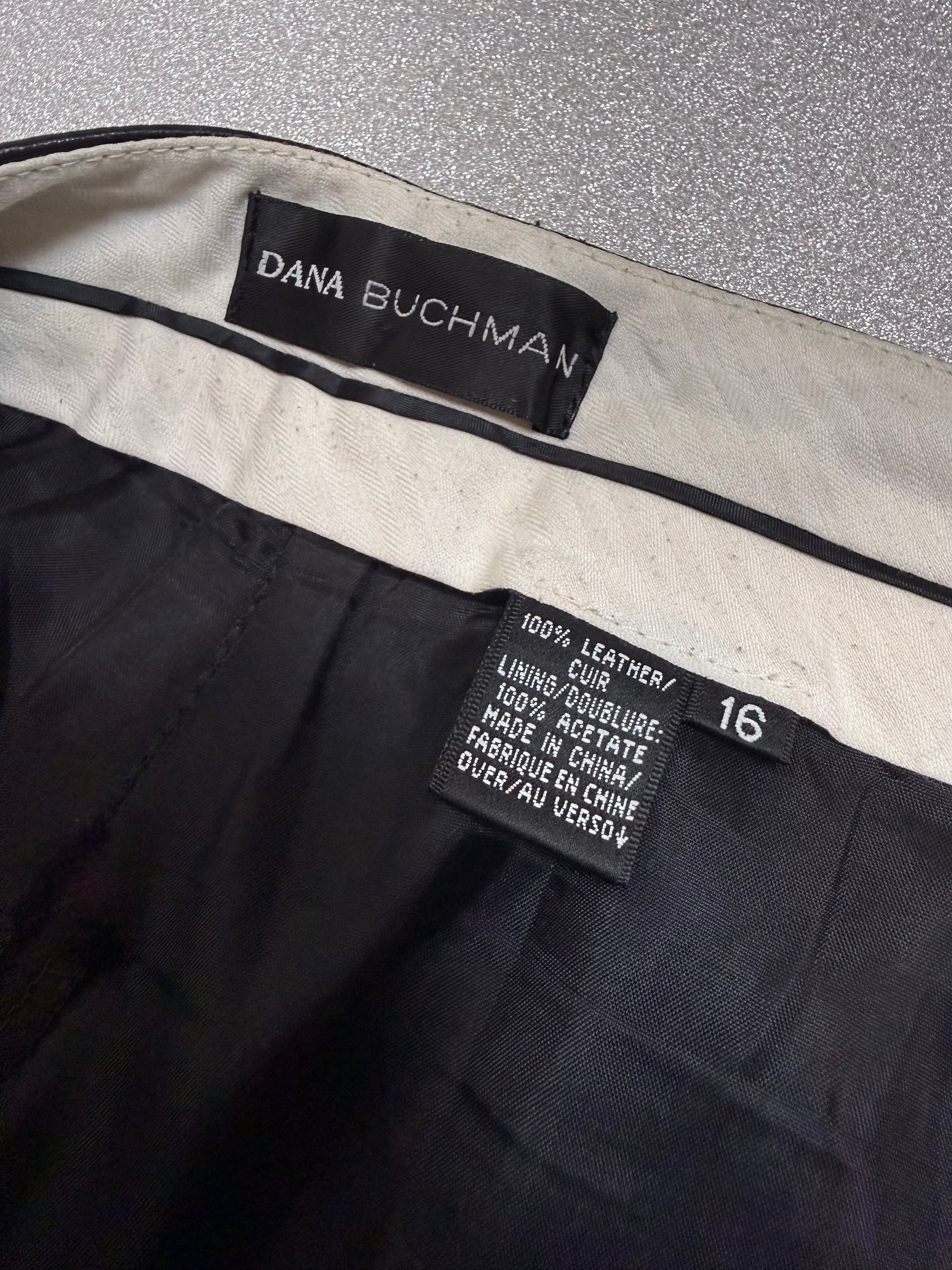 Dana Buchman 100% Leather Size 16 Black Flare Pants