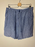 Jones New York 100% Linen Size 12 Light Blue Mid Thigh Shorts