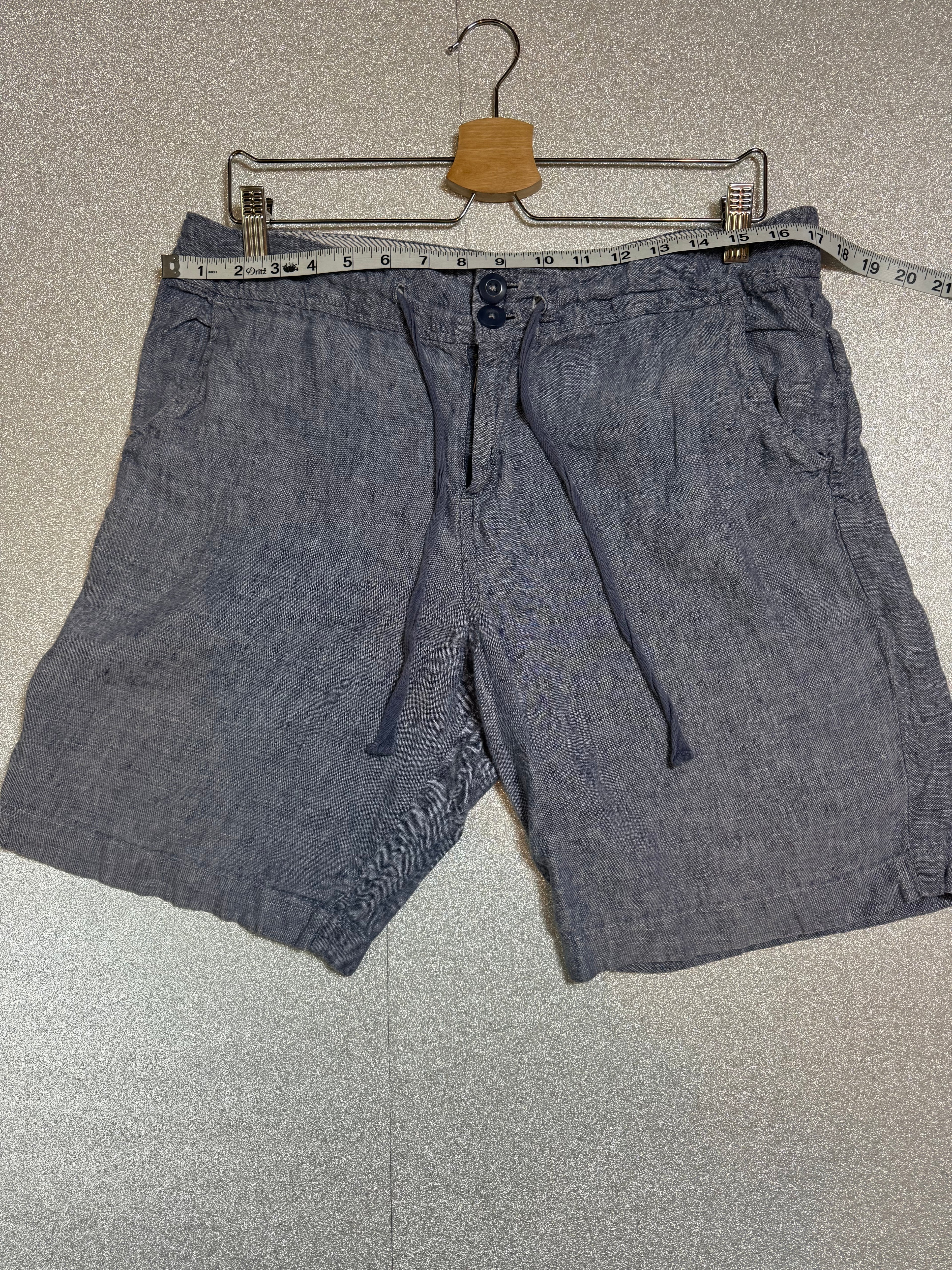 Jones New York 100% Linen Size 12 Light Blue Mid Thigh Shorts