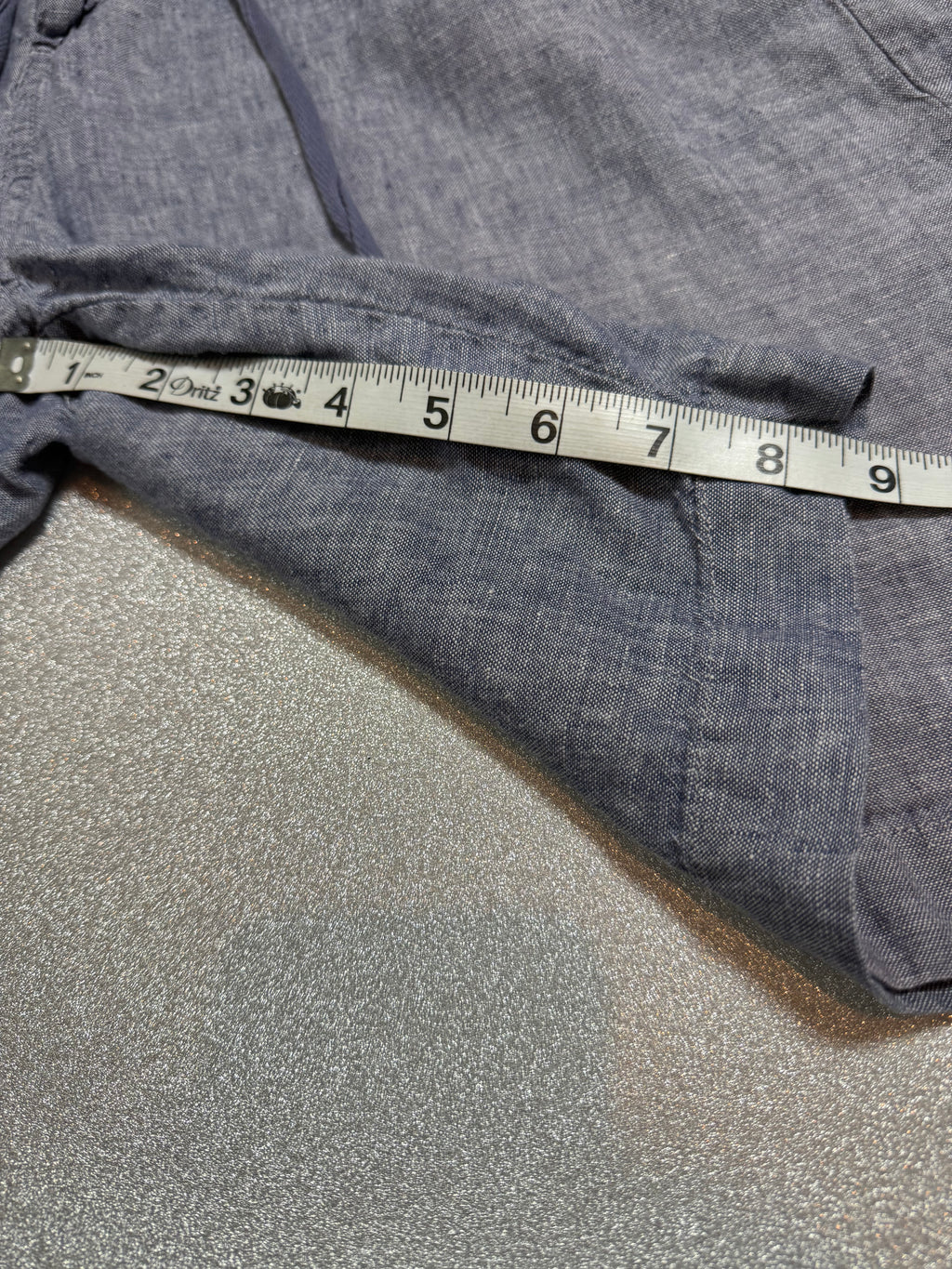 Jones New York 100% Linen Size 12 Light Blue Mid Thigh Shorts