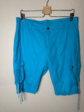 De'rotchild 97% Cotton 3% Spandex XL Blue Bermuda Cargo Shorts