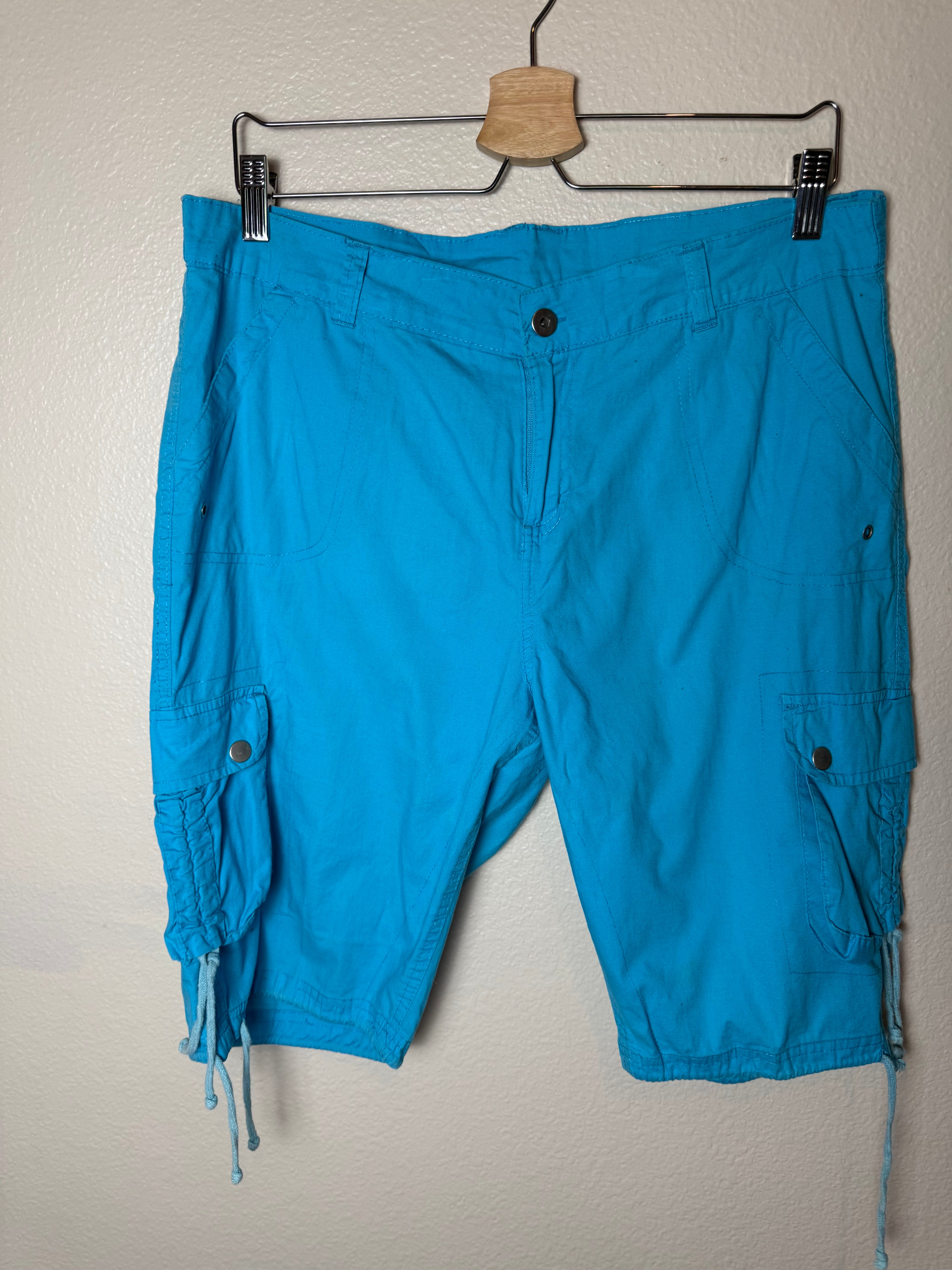 De'rotchild 97% Cotton 3% Spandex XL Blue Bermuda Cargo Shorts