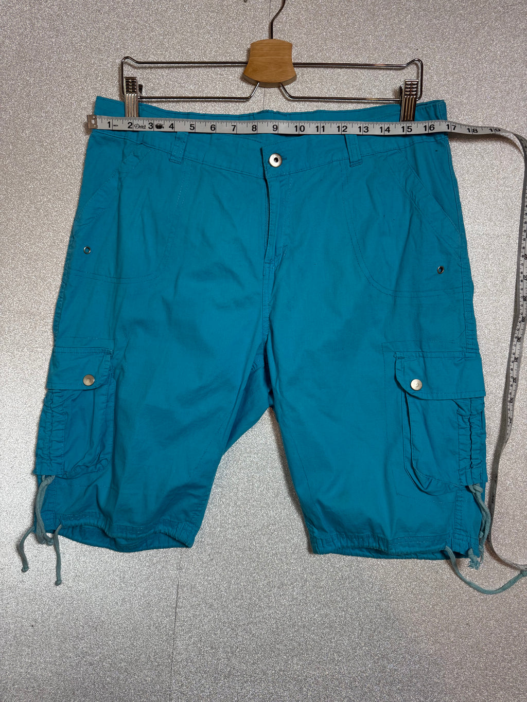 De'rotchild 97% Cotton 3% Spandex XL Blue Bermuda Cargo Shorts