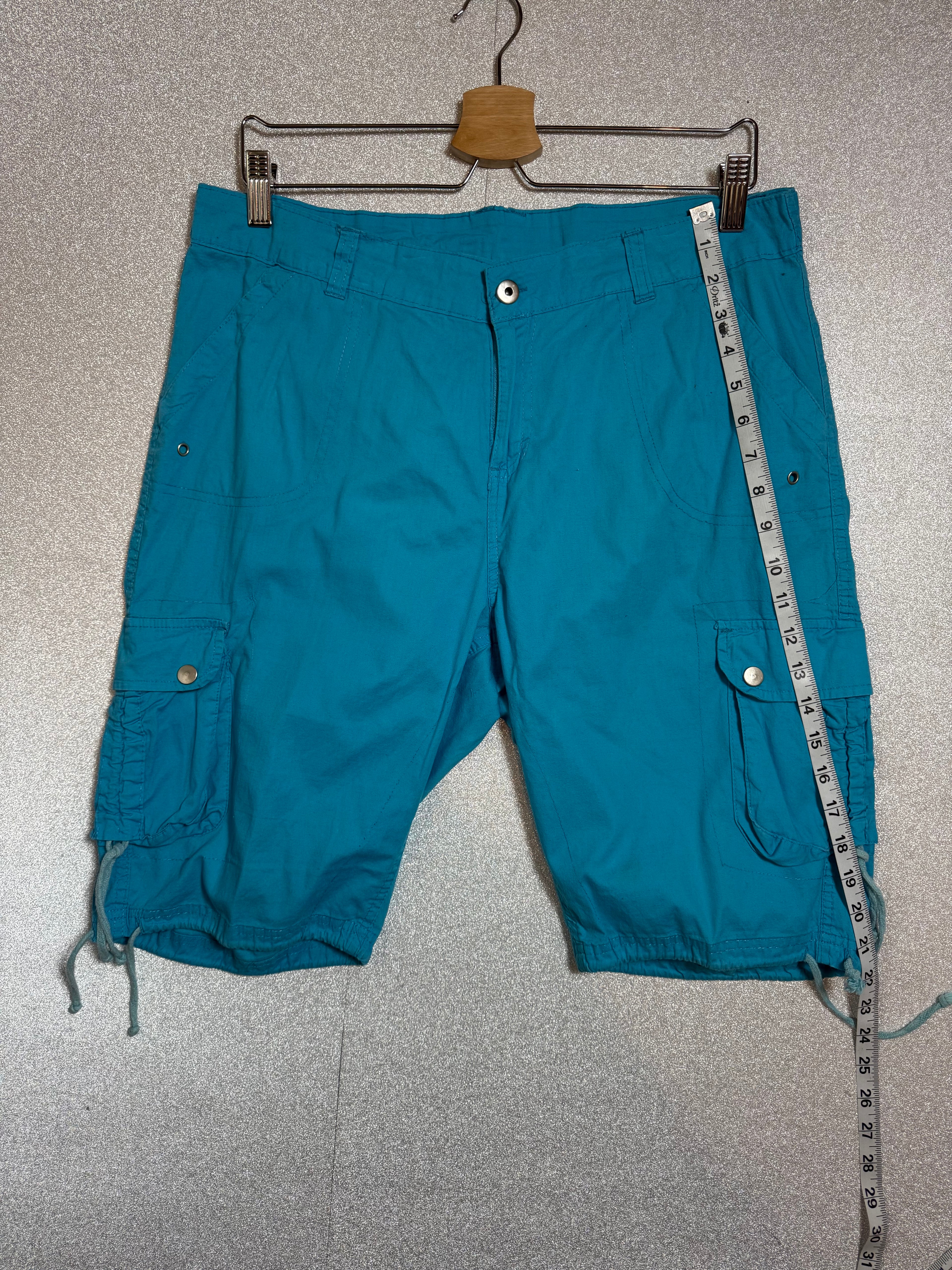De'rotchild 97% Cotton 3% Spandex XL Blue Bermuda Cargo Shorts