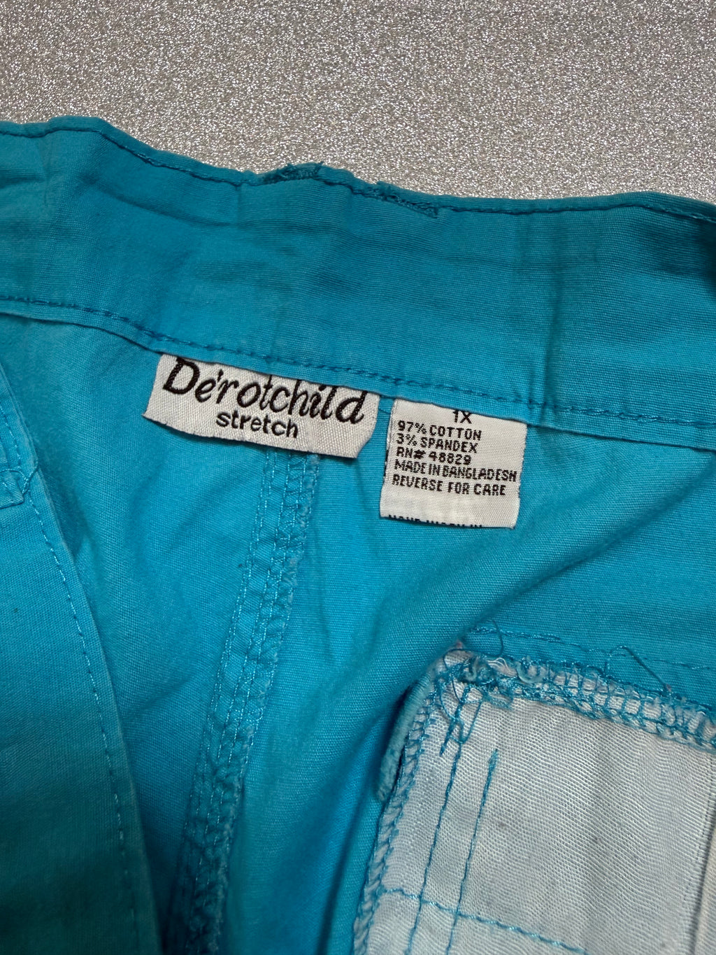 De'rotchild 97% Cotton 3% Spandex XL Blue Bermuda Cargo Shorts