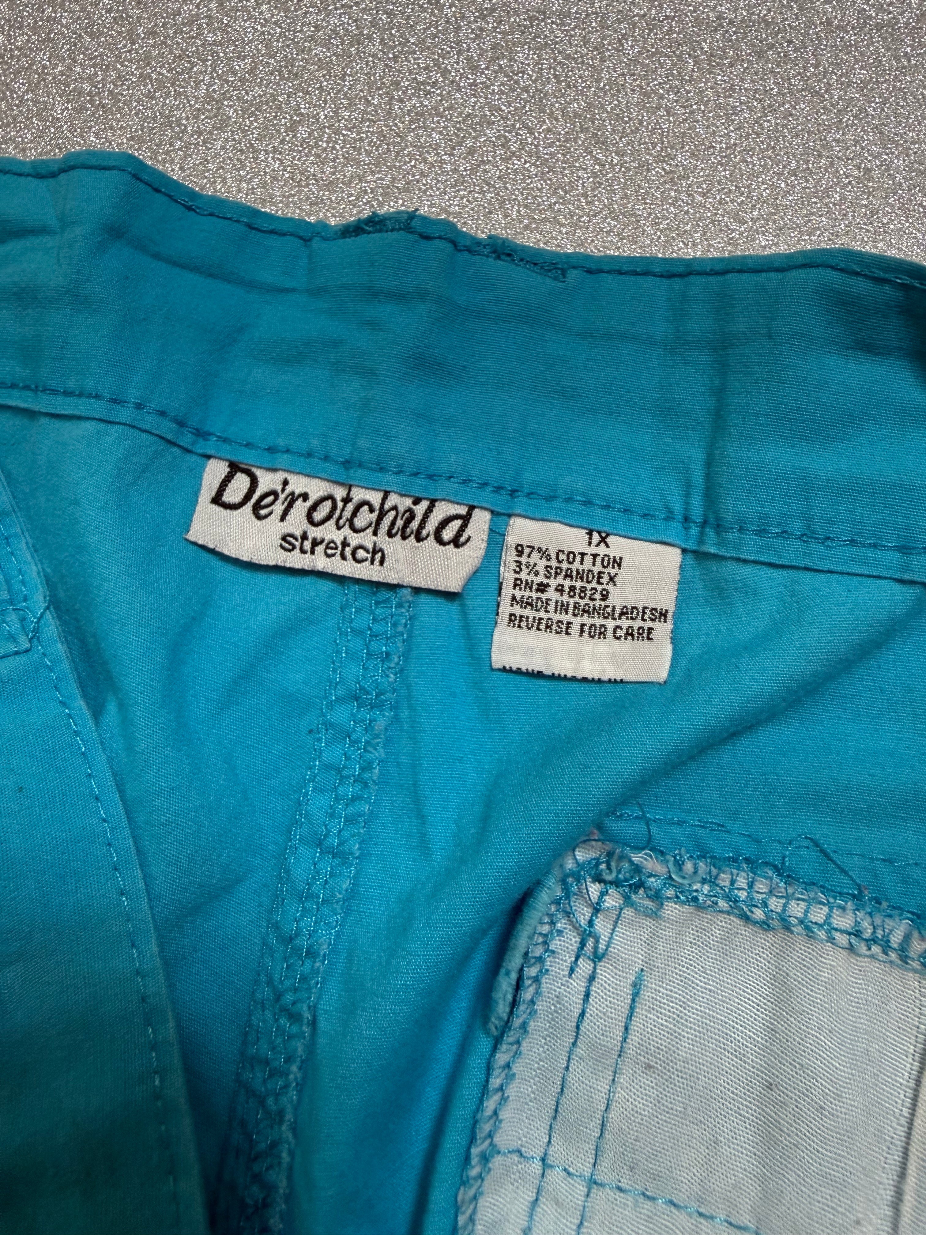 De'rotchild 97% Cotton 3% Spandex XL Blue Bermuda Cargo Shorts