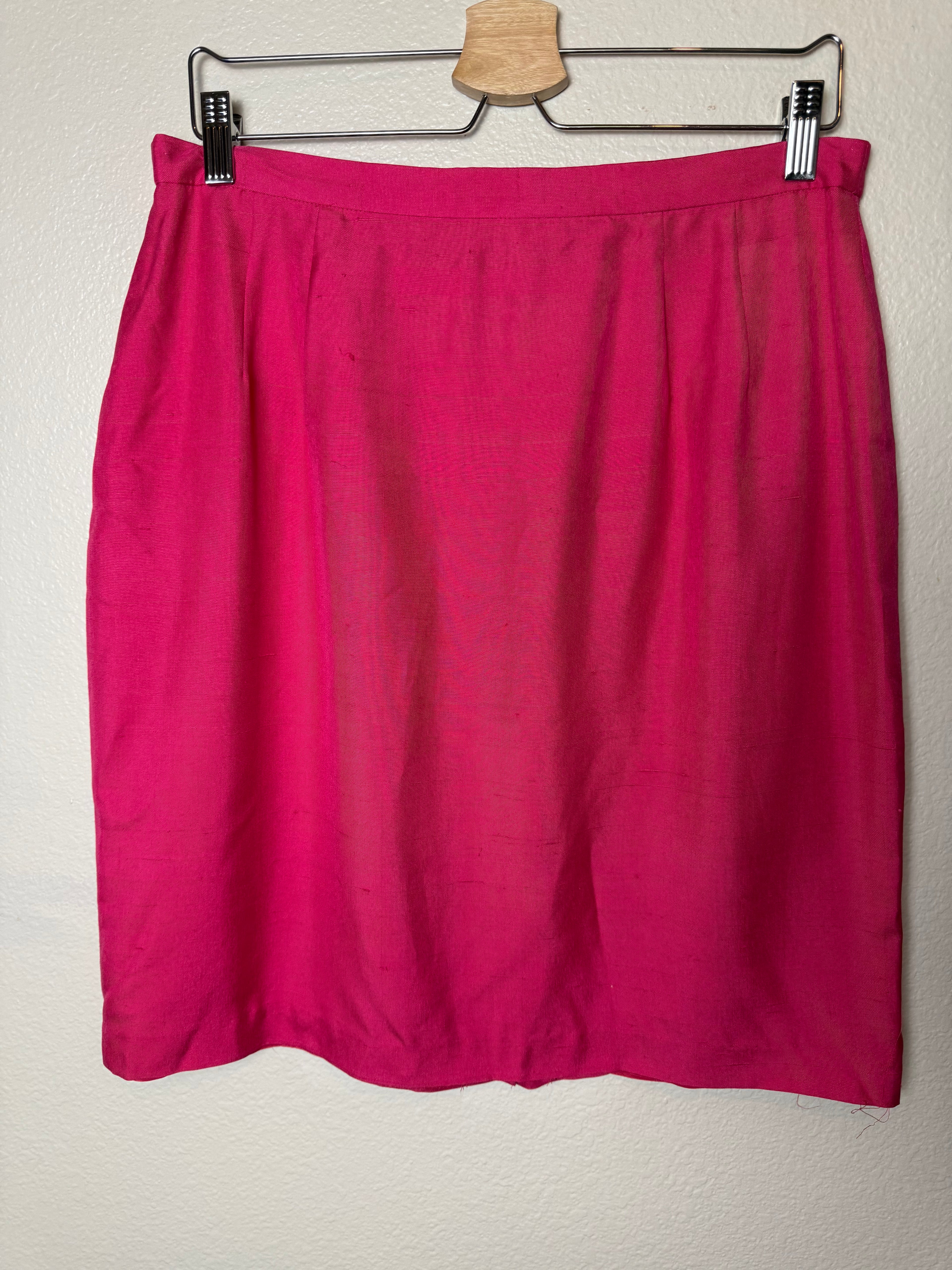 Donna Morgan 100% Silk Size 14 Red Pencil Skirt