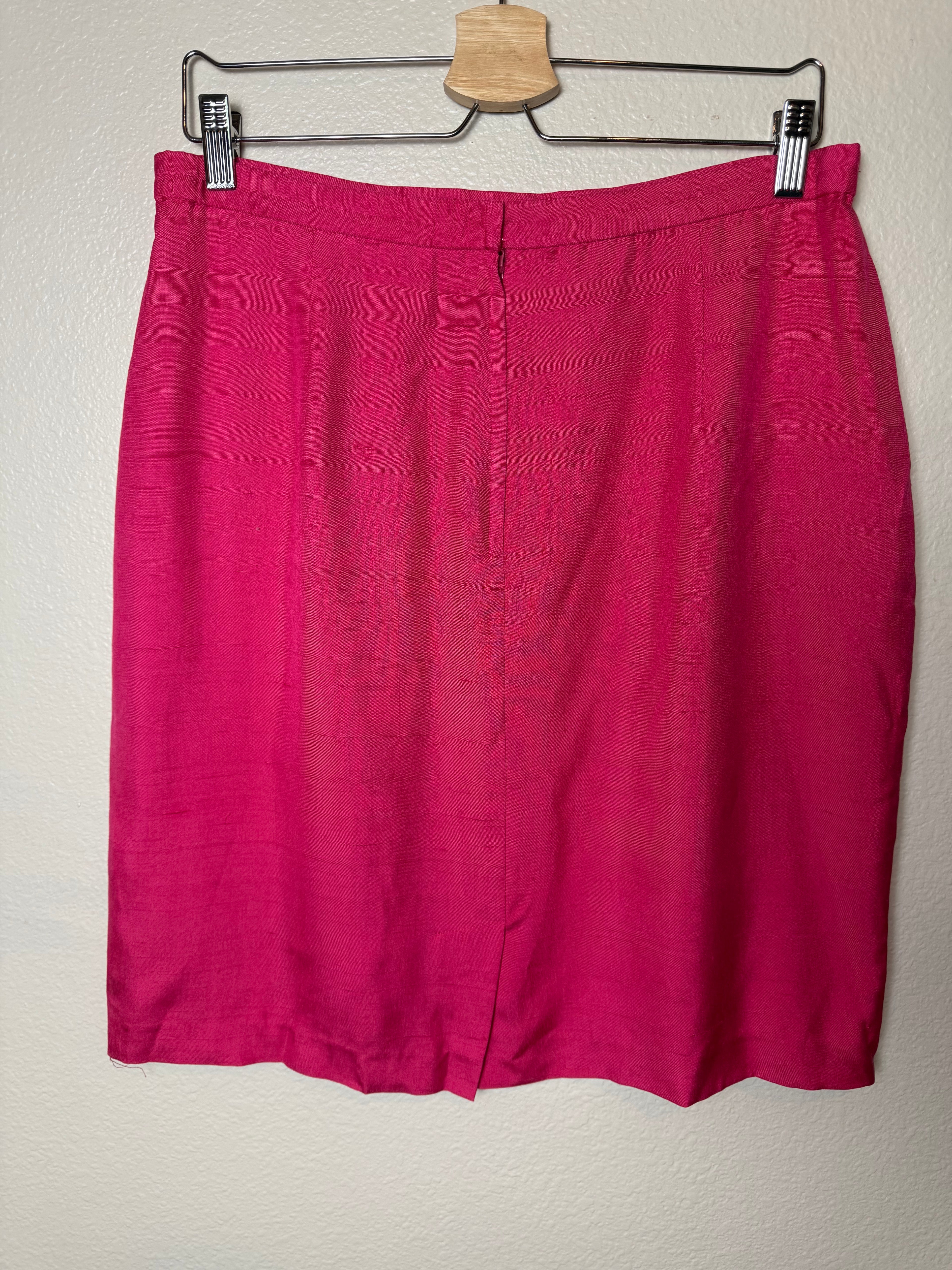 Donna Morgan 100% Silk Size 14 Red Pencil Skirt