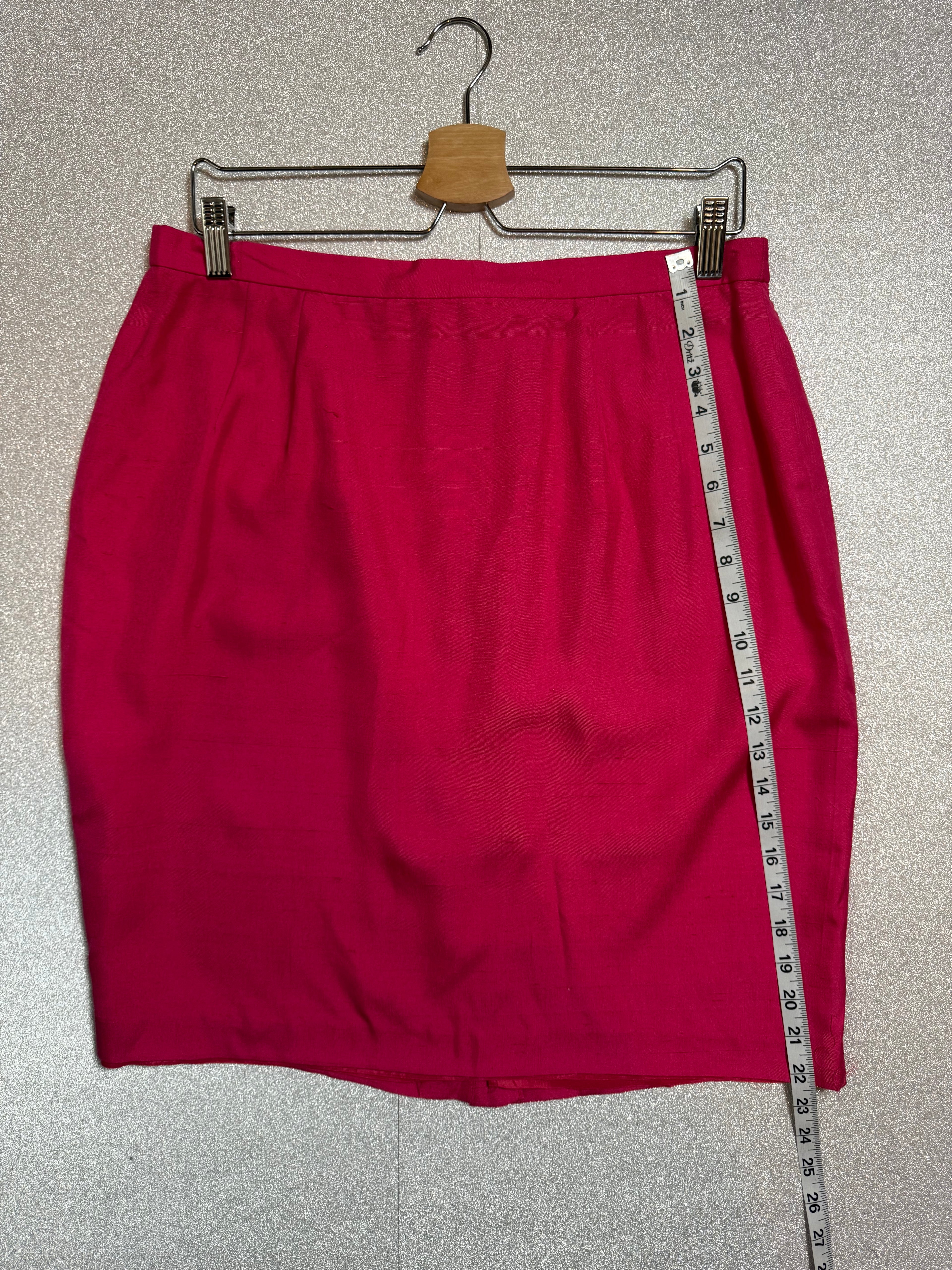 Donna Morgan 100% Silk Size 14 Red Pencil Skirt