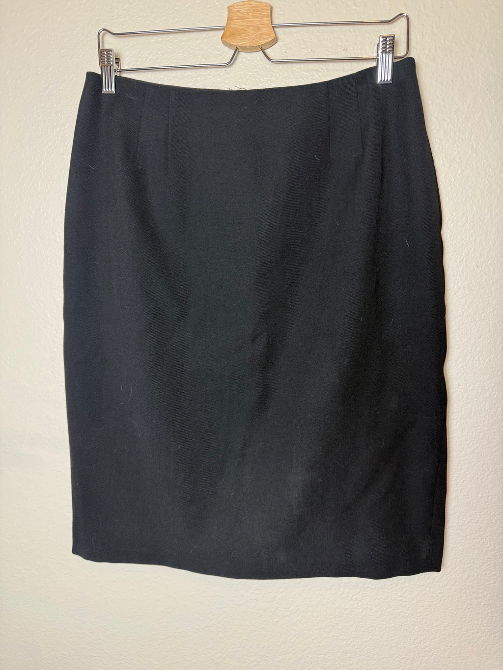 Linda Allard Ellen Tracy 100% Wool Size 12 Black Pencil Skirt