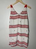 Joie 100% Silk XS Red and White Striped Tank Top Mini Dress