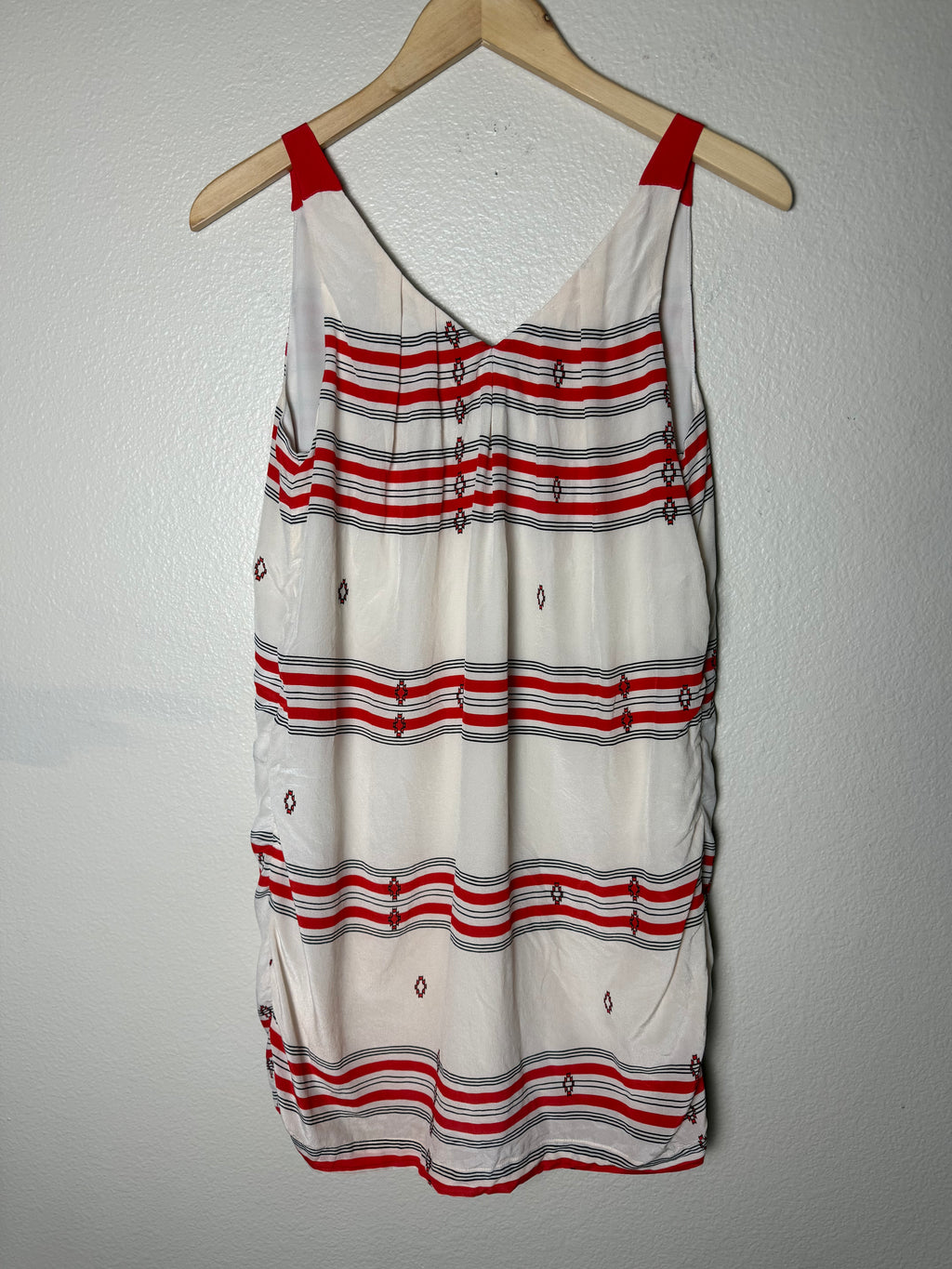Joie 100% Silk XS Red and White Striped Tank Top Mini Dress