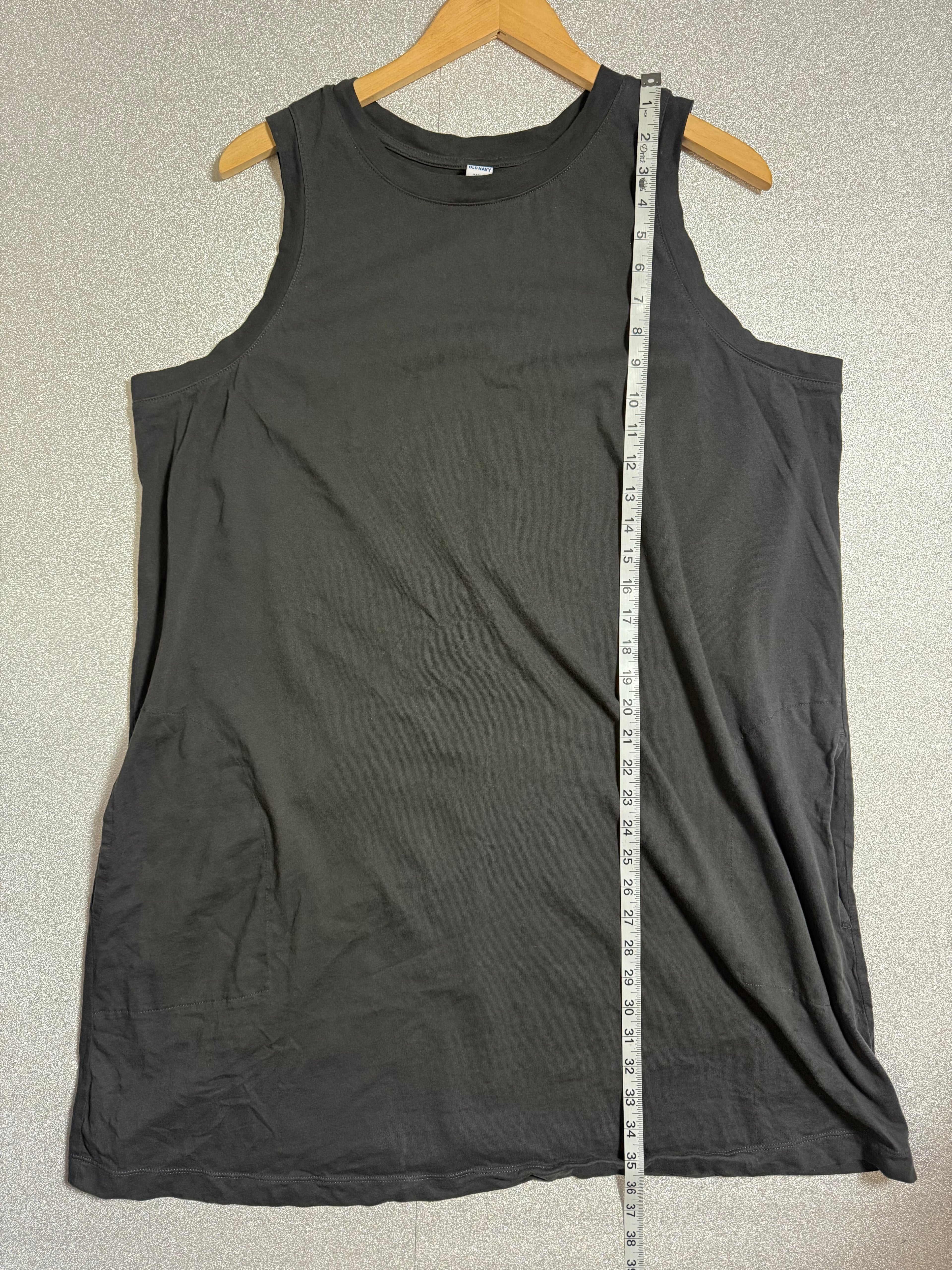 Old Navy 100% Cotton 2X Black Tank Top Mini Dress