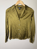 Banana Republic 100% Silk XS Yellow Gold Long Sleeve Button Down
