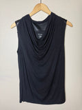 Calvin Klein 95% Rayon 5% Spandex Black Cowl Neck Tank Top