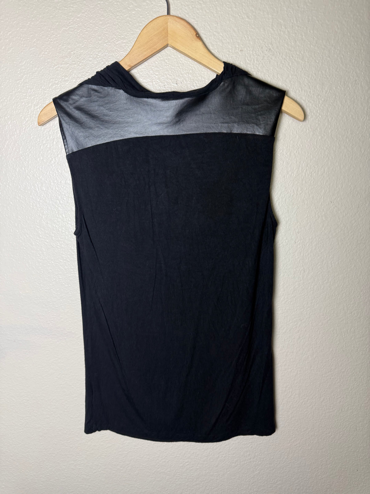 Calvin Klein 95% Rayon 5% Spandex Black Cowl Neck Tank Top