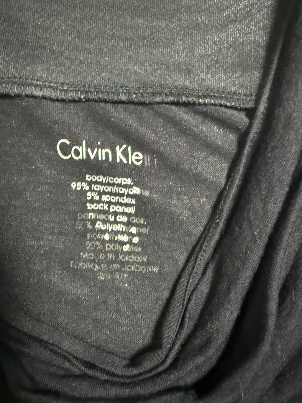 Calvin Klein 95% Rayon 5% Spandex Black Cowl Neck Tank Top
