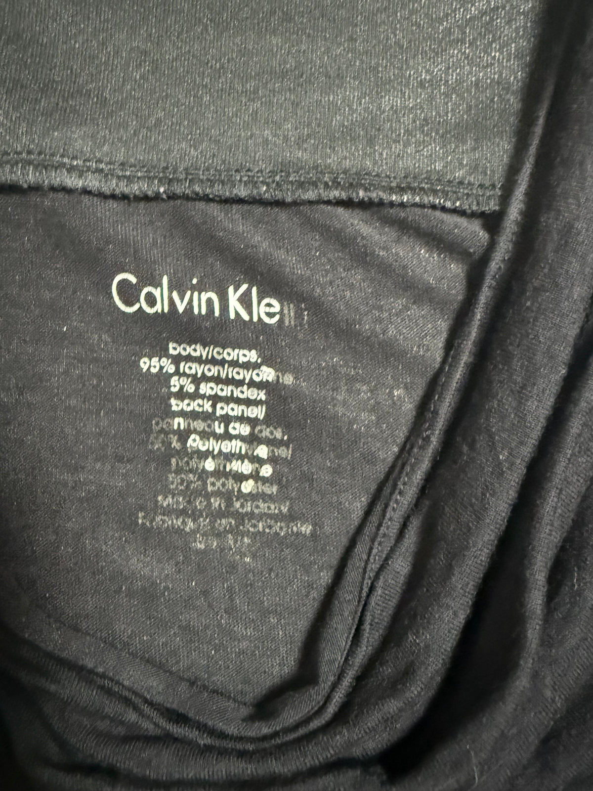 Calvin Klein 95% Rayon 5% Spandex Black Cowl Neck Tank Top