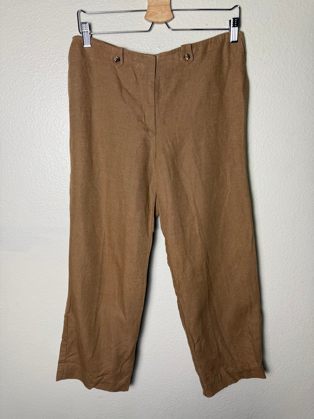 Liz Claiborne 54% Linen 45% Cotton Size 8 Brown Kylie Trousers