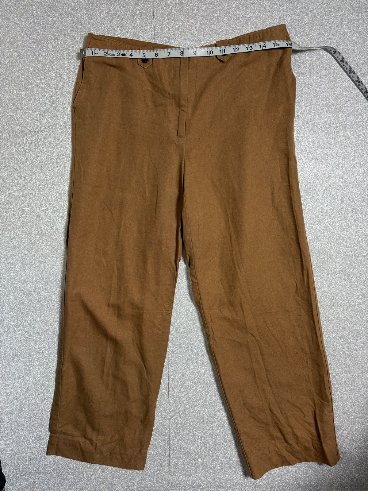 Liz Claiborne 54% Linen 45% Cotton Size 8 Brown Kylie Trousers
