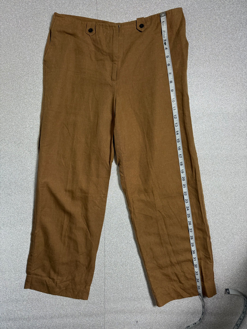 Liz Claiborne 54% Linen 45% Cotton Size 8 Brown Kylie Trousers