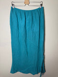 Willow 100% Linen XL Teal Midi Skirt