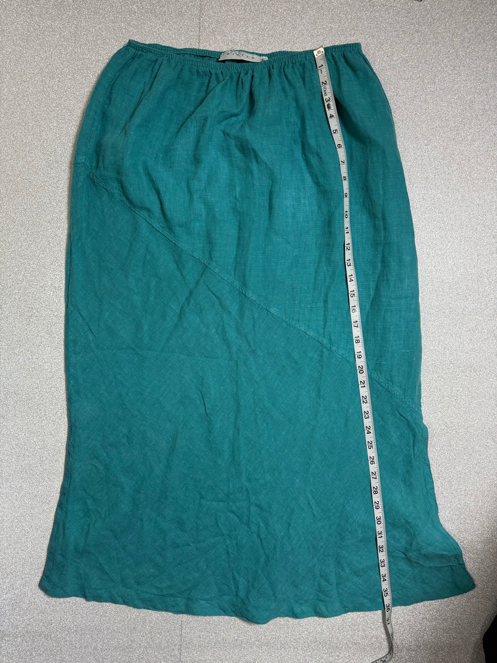 Willow 100% Linen XL Teal Midi Skirt