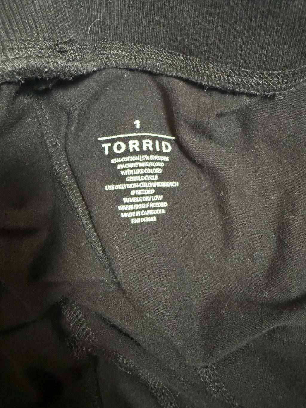 Torrid 95% Cotton 5% Spandex Size 1 Black Joggers