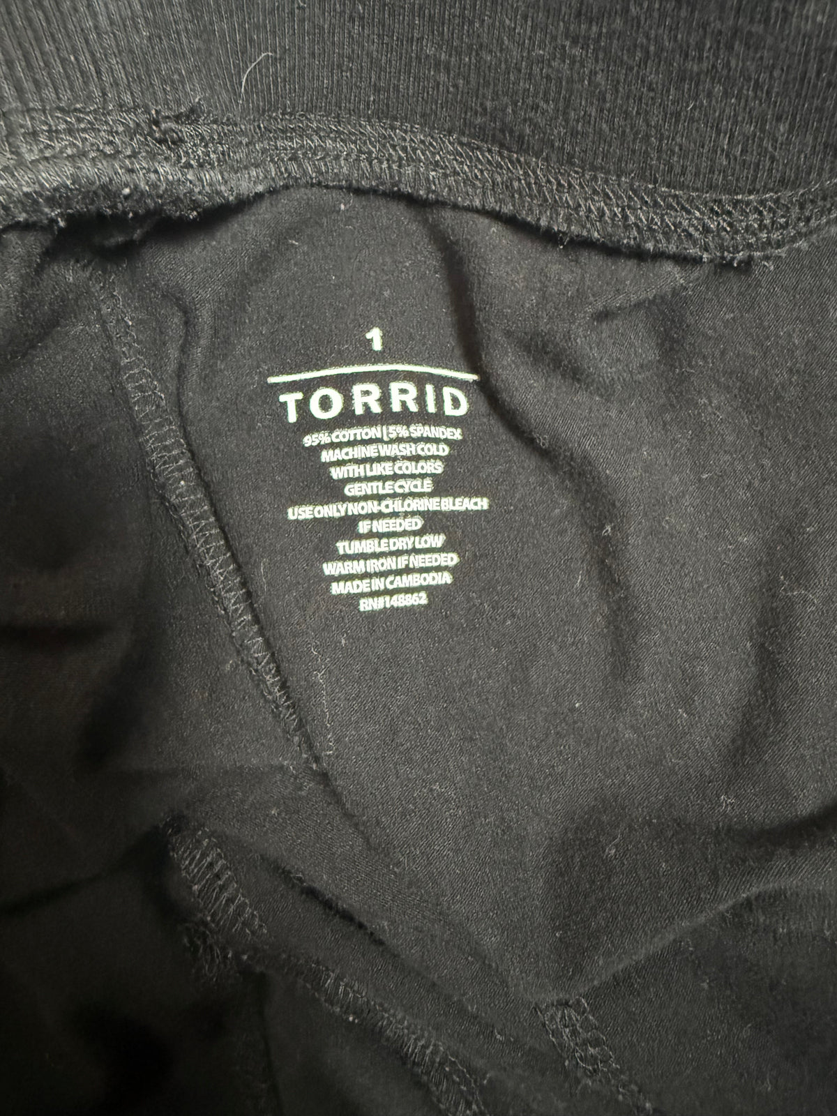 Torrid 95% Cotton 5% Spandex Size 1 Black Joggers