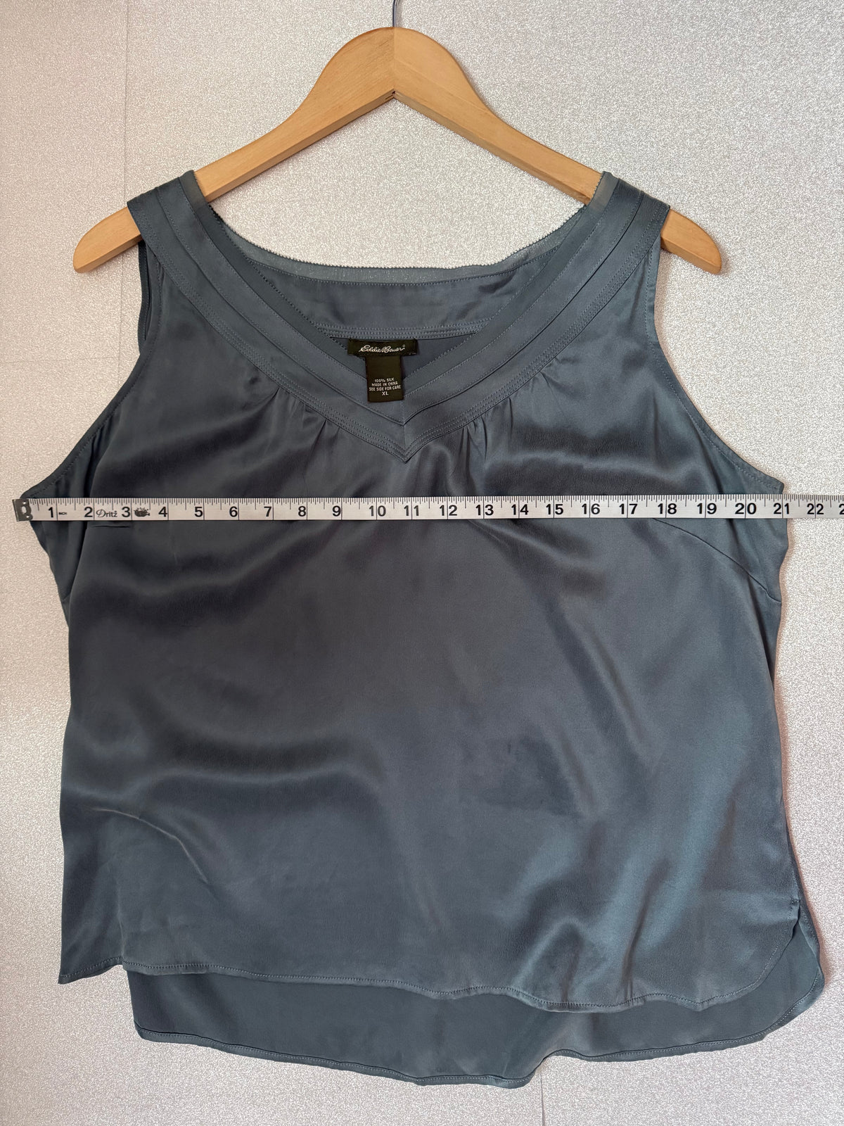 Eddie Bauer 100% Silk XL Navy Blue Tank Top