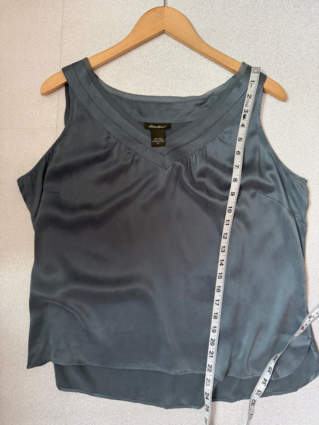 Eddie Bauer 100% Silk XL Navy Blue Tank Top