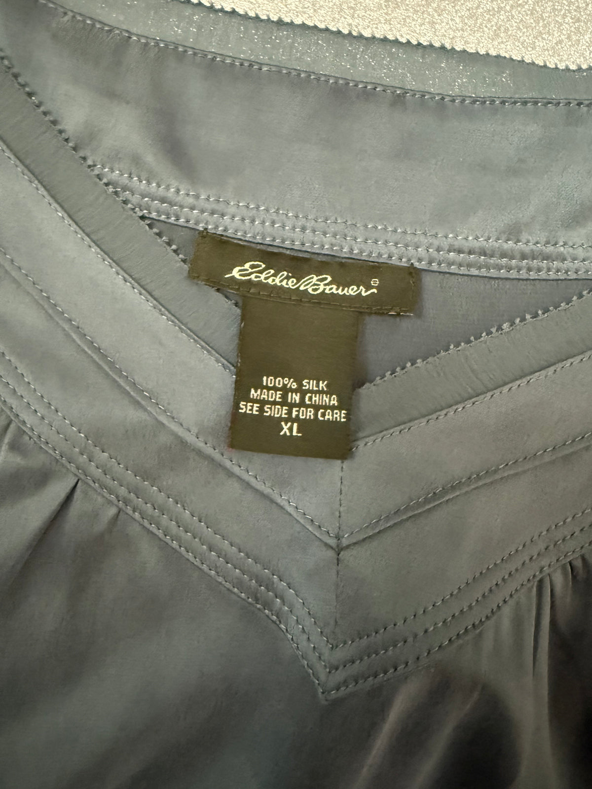 Eddie Bauer 100% Silk XL Navy Blue Tank Top