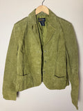 MetroStyle 100% Leather Size 16 Green Blazer