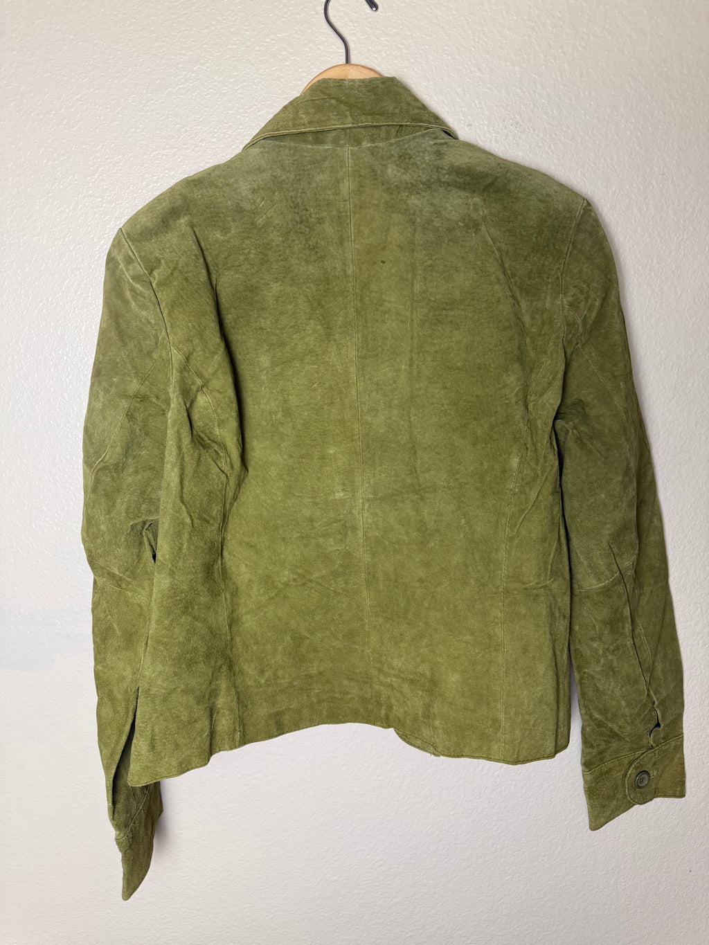 MetroStyle 100% Leather Size 16 Green Blazer