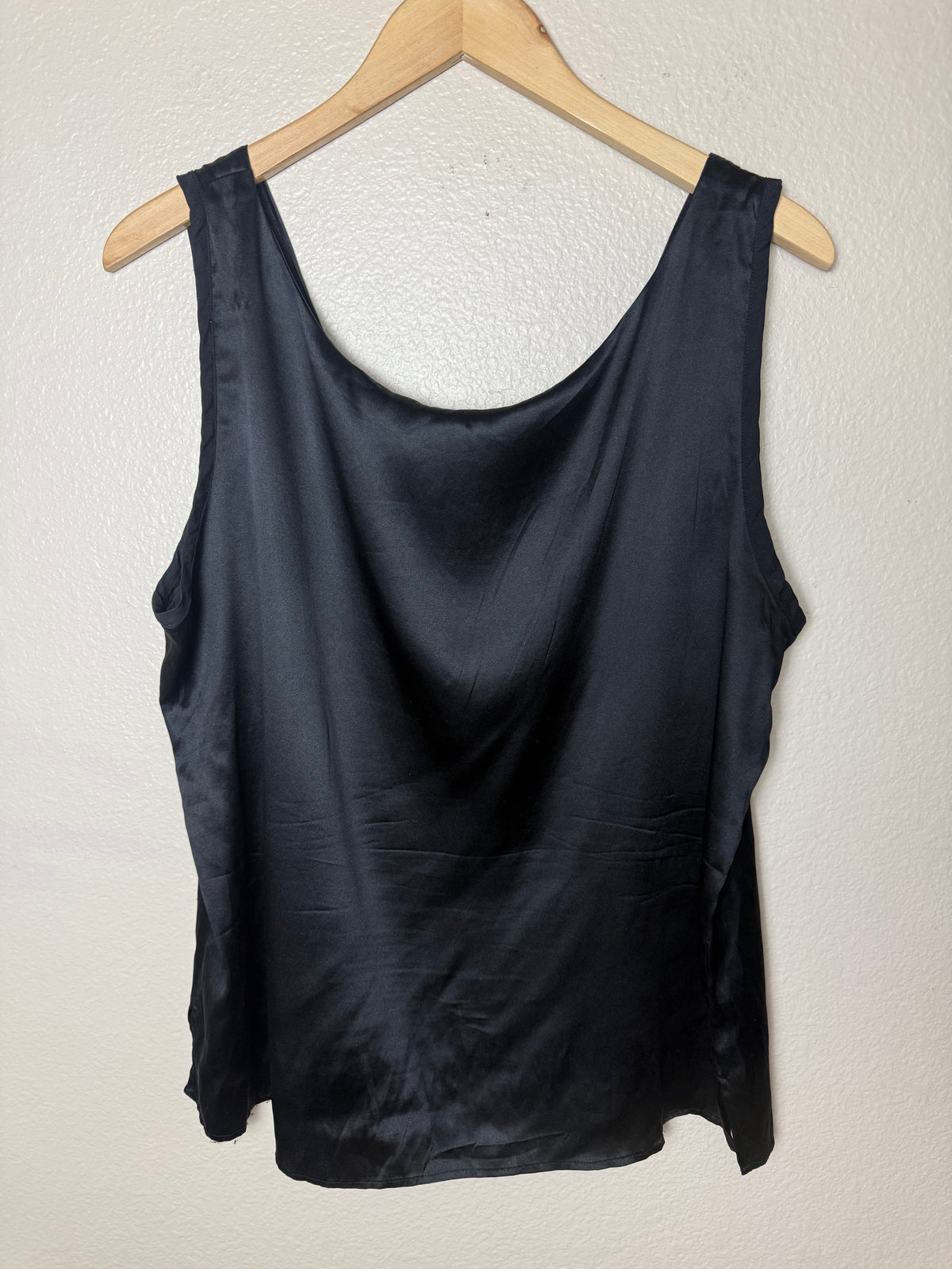Patrick Christopher 97% Silk 3% Spandex XL Black Tank Top