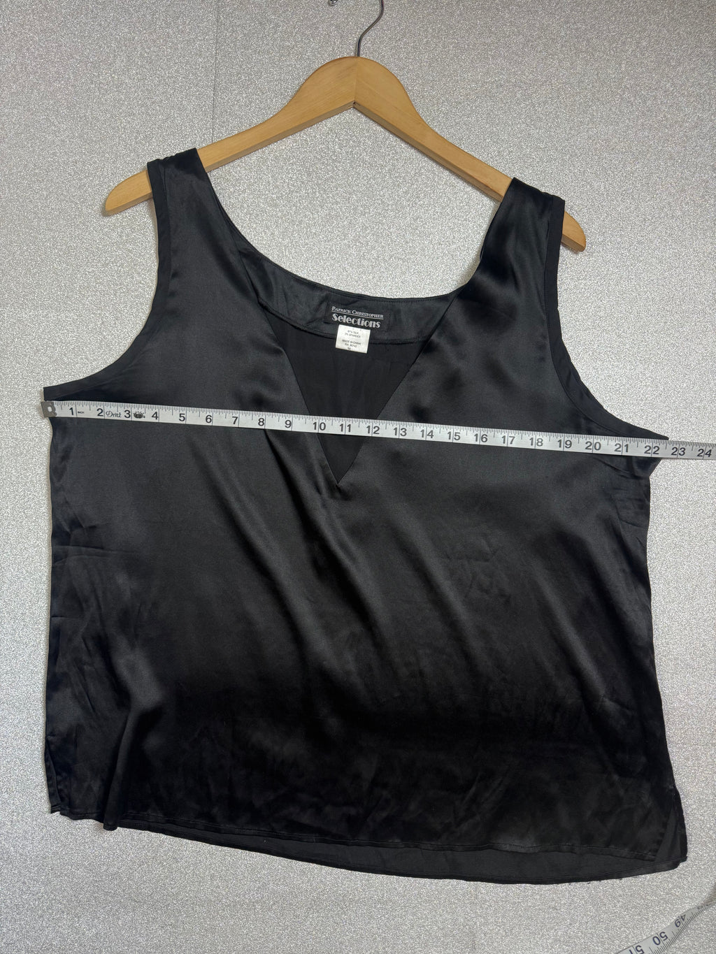 Patrick Christopher 97% Silk 3% Spandex XL Black Tank Top