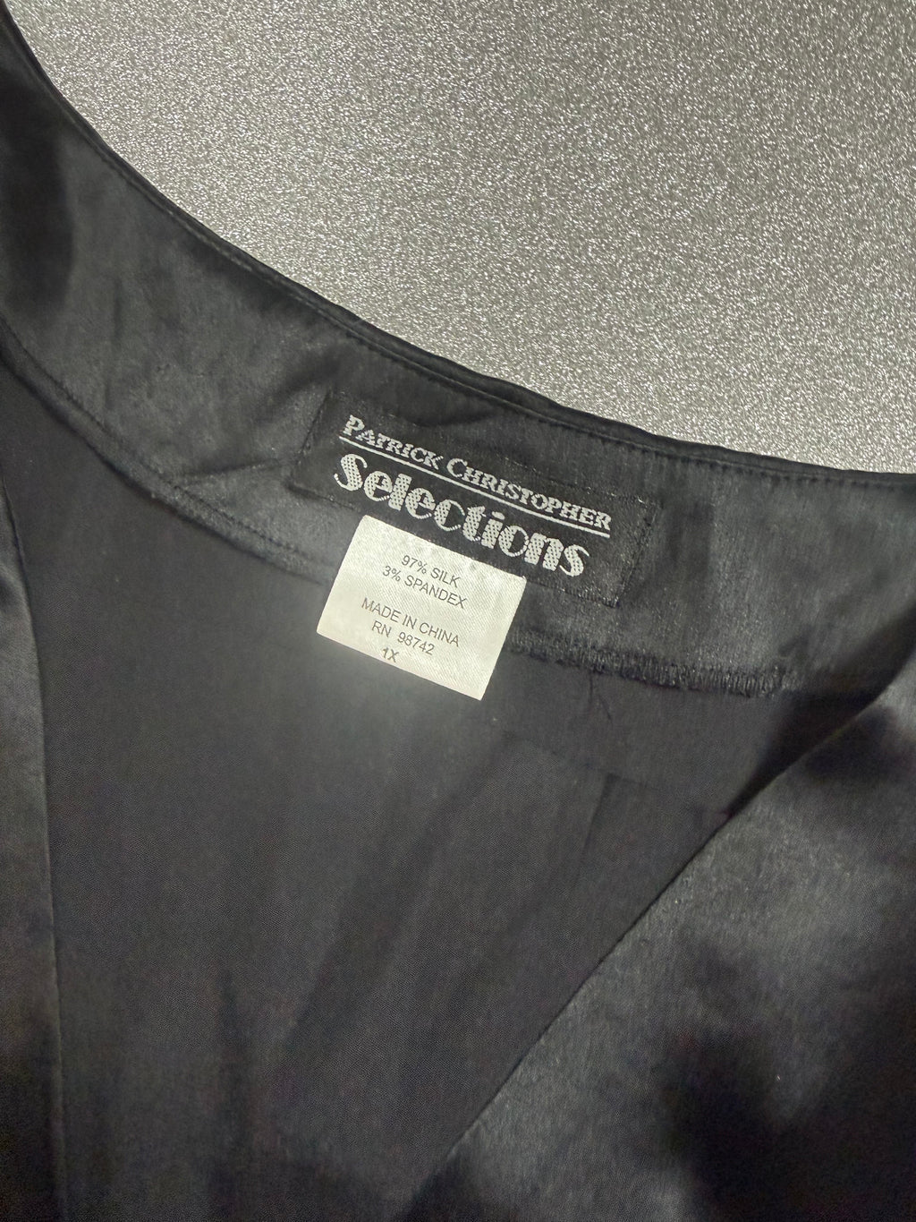 Patrick Christopher 97% Silk 3% Spandex XL Black Tank Top