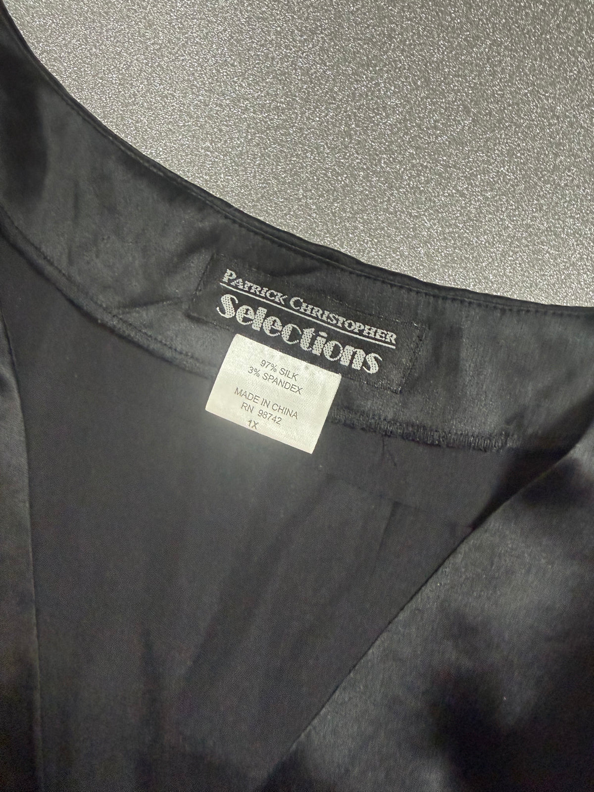 Patrick Christopher 97% Silk 3% Spandex XL Black Tank Top