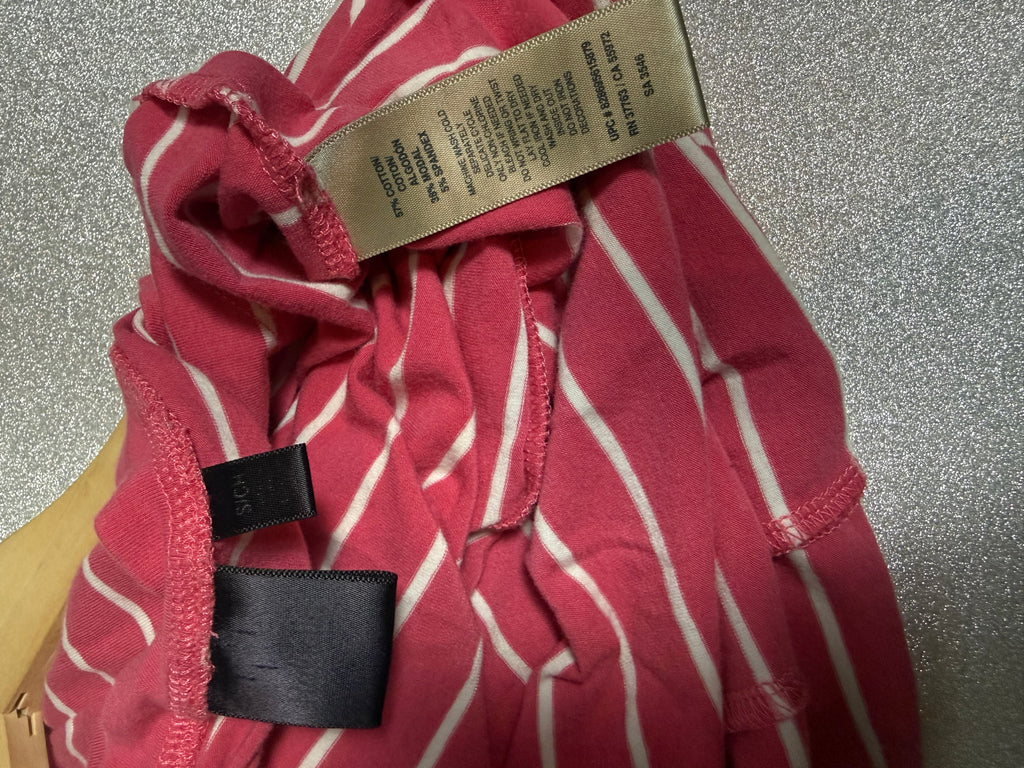 Rafaella 57% Cotton 38% Modal 5% Spandex S Coral Knee Length Short Sleeve Dress