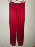Donna Karan 100% Silk Size 6 Red Taper Leg Pants