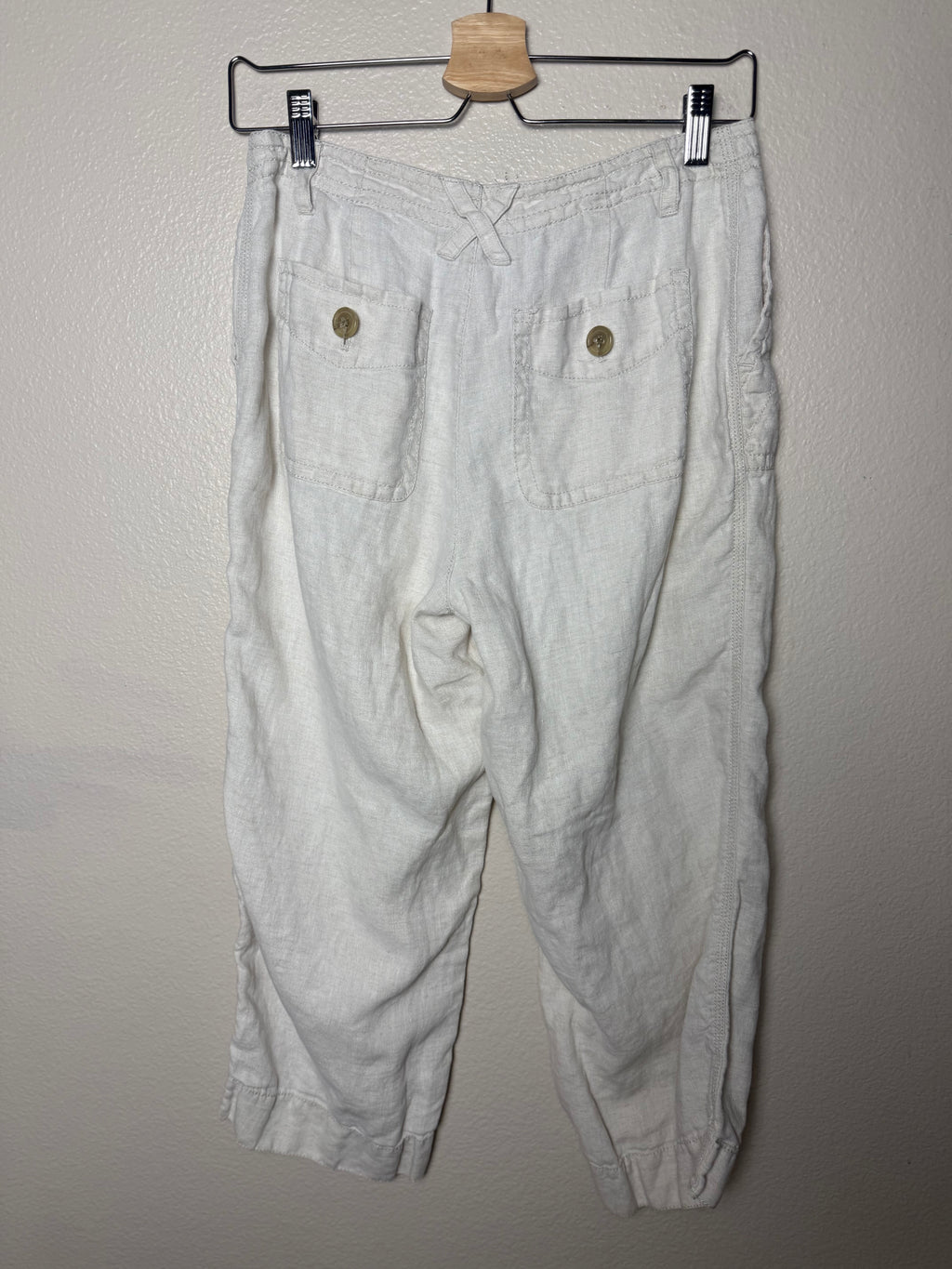 Lizwear 100% Linen Size 4 Beige Capri Pants