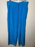 Morgan Taylor Studio 100% Silk M Blue Straight Leg Pants
