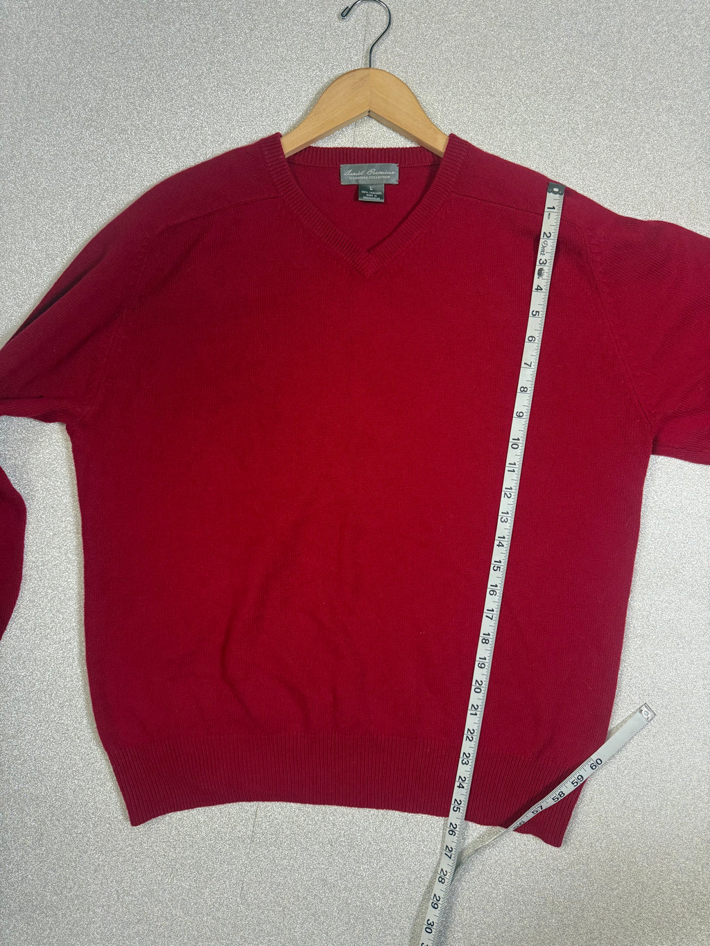 Daniel Cremieux 100% Cashmere L Red V-Neck Sweater