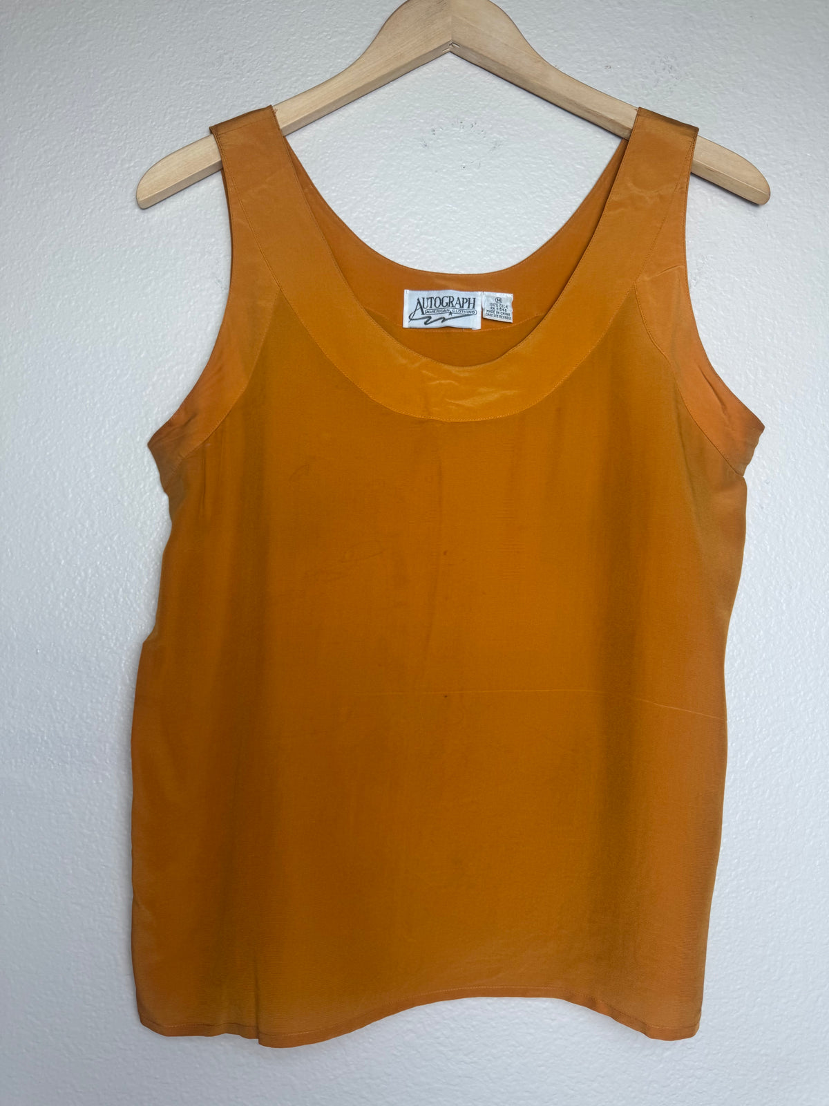 Autograph 100% Silk M Mustard Yellow Tank Top