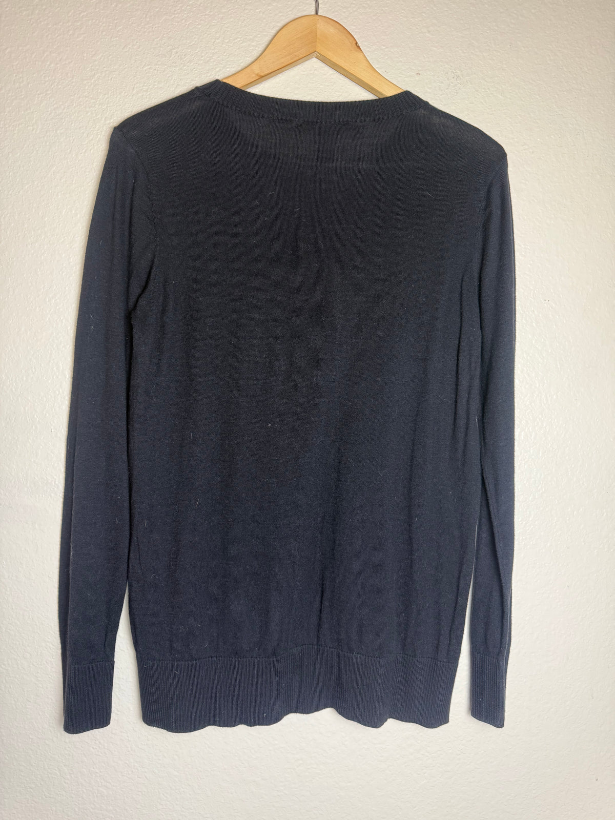 Kenneth Cole 75% Cotton 25% Modal M Black Sweater With Chain Detail