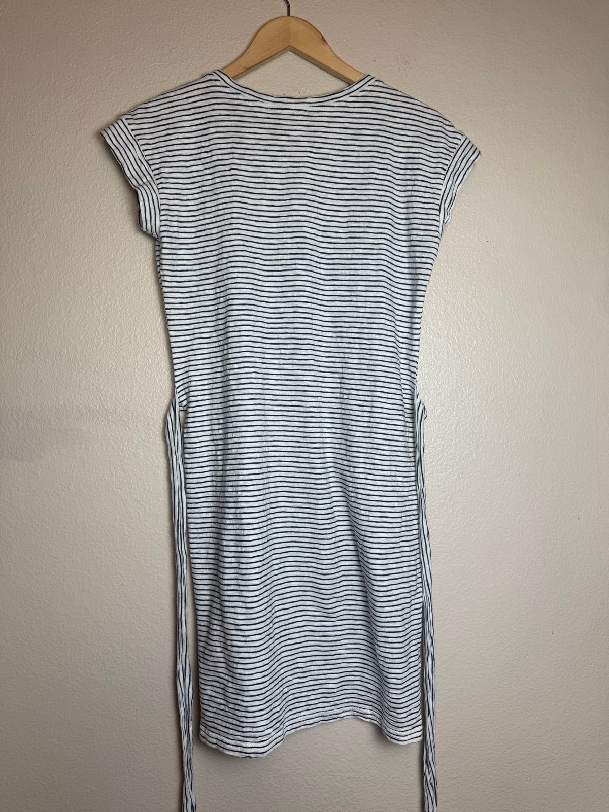 J. Crew 100% Cotton XS White and Black Striped Mini Dress