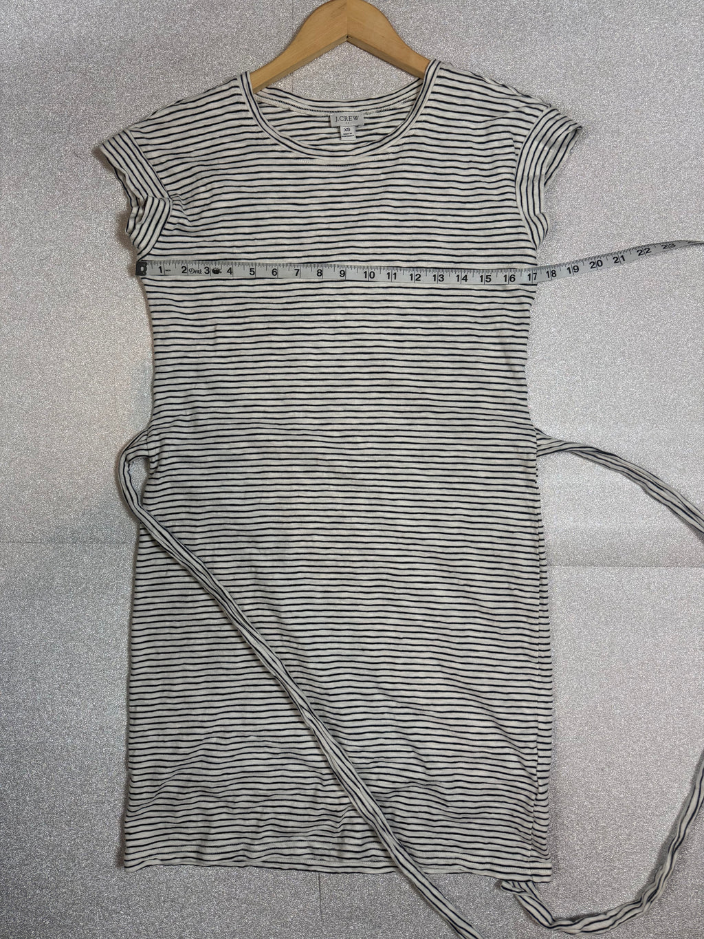 J. Crew 100% Cotton XS White and Black Striped Mini Dress